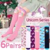 Kids Girls Knee High Socks 6 Pairs Boot Long Fun Crazy Tall Funny Animal Colorful Child Socks - Image 4
