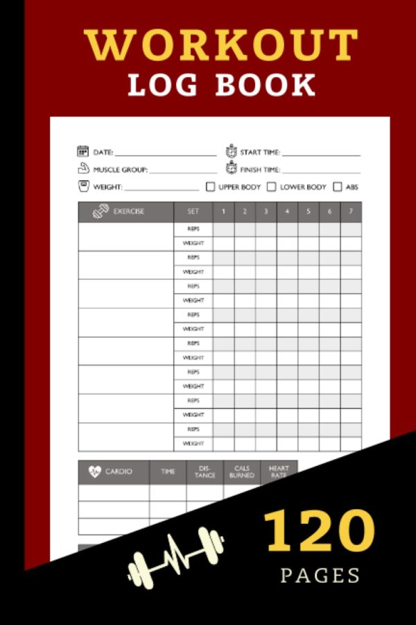 Workout Log Book: Gym Weight Lifting Log Book and Workout Journal for Bodybuilding Weightlifting & Home Workout Motivation | Gym Planner Exercise ... Book Gifts) | Red Black Design 120 Pages