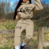 Women Two Piece Outfits Sweatsuits Sets Long Sleeve Crewneck Pullover Tops and Pants Sport Outfits Jogger Set - Image 2