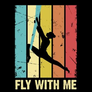 Aerial Silks Retro Fly With Me Aerial Silk Aerialist Acrobat Acrobatics Notebook: Collection Journal Subject 100 Lined pages 8.5x11 College Ruled Paper