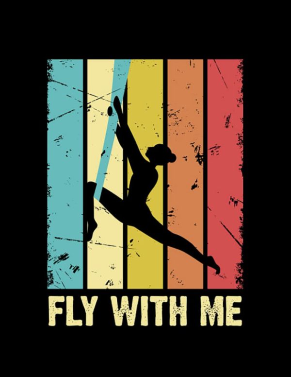 Aerial Silks Retro Fly With Me Aerial Silk Aerialist Acrobat Acrobatics Notebook: Collection Journal Subject 100 Lined pages 8.5x11 College Ruled Paper