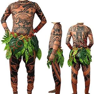 Maui Tattoo T Shirt/Pants Halloween Adult Mens Women Cosplay Costume
