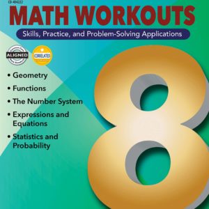 Mark Twain Common Core Math Workouts Resource Book, Grade 8, Ages 13 - 14, 64 Pages