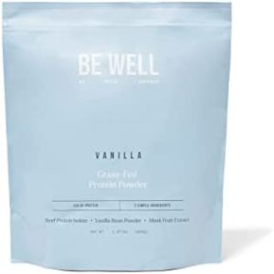 Be Well by Kelly - Swedish Grass-Fed Beef Protein Powder - Paleo and Keto Friendly, Dairy-Free & Gluten-Free - Low Carb Protein Powder with BCAAs & Collagen - 23g Protein (Vanilla - 30 Servings)