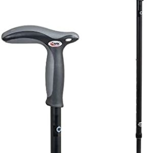 Carex Health Brands Hiking Cane Walking Stick with Dual Grip Handle for Men & Women, Black