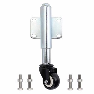 Skelang 2" Spring Loaded Gate Caster, Retractable 2-1/2" Swivel Gate Caster Wheel for Garden Wooden Gate, Yard Fence, Load Capacity 110 Lbs
