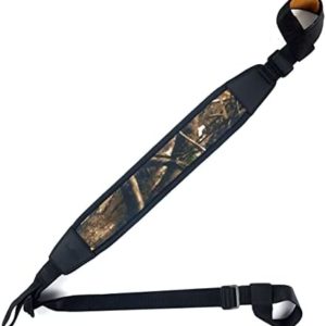 HUNTPAL 2 Point Non-swivel Slip On Camo Shotgun Sling with Thumb Loop, Comfortable Neoprene Anti-slip Universal Heavy Duty Airgun Airsoft Gun Rifle Crossbow Sling Camouflage Strap with Length Adjuster