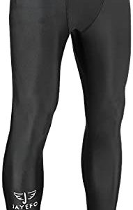 JAYEFO Compression Pants Men - Rashguard Mens Compression Leggings for Workout, Gym, Boxing, MMA, BJJ, Basketball,Football
