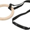 SUNGOOYUE 1 Pair of Adjustable Buckle Straps, 330-Pound Wooden Belt Gymnastics Rings, Pull-Up Training Rings, Suitable for Fitness - Image 8