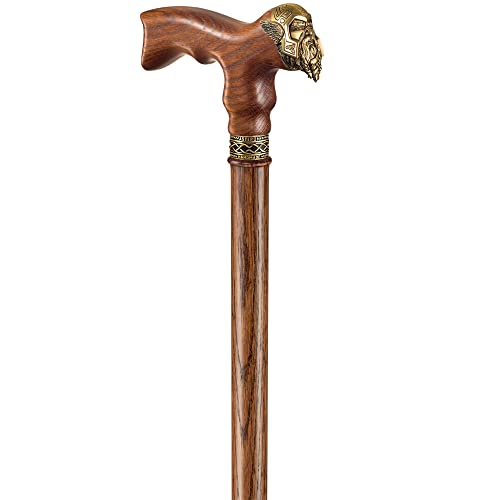 Handmade Viking Walking Cane for Men Fashionable - Cool Stylish Men's Cane - Fancy Wooden Walking Stick (Caramel) - Image 4