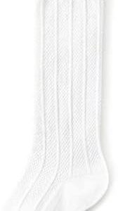 Komorebi Baby Girl Knee High Socks Toddler Tube Ruffled Stockings Infants Cotton Cable Knit Long Socks for Unisex