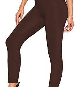 we fleece Women's Soft Capri Leggings-High Waisted Tummy Control Non See Through Workout Running Black Leggings Yoga Pants