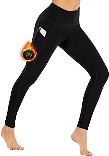 Ewedoos Fleece Lined Leggings with Pockets for Women - Thermal Warm Workout Winter Leggings for Women Yoga Pants for Women