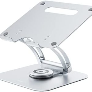 Nulaxy 360 Rotating Laptop Stand for Desk, Laptop Riser Adjustable Height and Angle, Foldable and Portable Travel Laptop Stand, Holds up to 22lbs, Fits All MacBook, Laptops