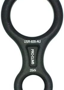 ProClimb 35 kN Fall Rescue Figure 8 Aluminum Descender Rigging Plate Heavy Duty Belay Device (Silver)
