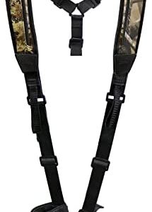 HUNTPAL Camo Backpack Rifle Sling Hands-Free Double Shoulder Strap Gun Sling, Adjustable Neoprene Backpack Connection Strap for Hunting Shooting Outdoors