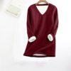 Plus Size Tops for Women, Sweatshirts for Women Fleece Lined Pullover Long Sleeve Solid Color Casual V Neck Pullover - Image 2