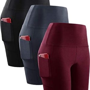 NELEUS Women's High Waist Yoga Shorts Tummy Control Workout Running Compression Shorts with Pocket