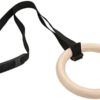 SUNGOOYUE 1 Pair of Adjustable Buckle Straps, 330-Pound Wooden Belt Gymnastics Rings, Pull-Up Training Rings, Suitable for Fitness - Image 3