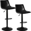 LEMBERI Adjustable Swivel Bar Stools Set of 2, Pu Leather Counter Height Barstools for Kitchen Island, Armless Modern Bar Stool Dining Chairs with Back - Image 8