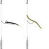 Dr.Fish 10 Pack Drog Shot Rig/ Texas Rig with Rolling Barrel Swivel Hook Leader Bullet Sinker Snell Fluorocarbon Fishing Line Sinker Plastic Worm for Bass Fishing Wacky Freshwater - Image 6