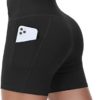 Women's Cross Waist Workout Shorts Tummy Control Spandex Athletic Biker Shorts with Deep Pockets - Image 2