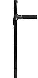 Folding Walking Cane with LED Light, Two-Handle Adjustable Hand Walking Stick w/ Stable Quad Cane Base for Arthritis Seniors Disabled Elderly Pregnant Woman Hiking, Adjusts from 34" to 39", Black