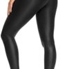 CRZ YOGA Women Matte Faux Leather Leggings 26.5 Inches - No Front Seam High Waisted Stretch Workout Pleather Tights Pants - Image 2