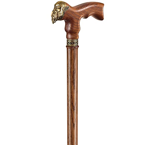 Handmade Viking Walking Cane for Men Fashionable - Cool Stylish Men's Cane - Fancy Wooden Walking Stick (Caramel) - Image 5