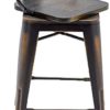 Changjie Furniture Swivel Metal Bar Stool Kitchen Counter Bar Stools Set of 4 (Swivel 30 inch, Distressed Gold Wooden) - Image 6