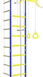 Fitness Kid Comet 1 Kids Indoor Home Fitness Playground,Swedish Wall Ladder for Kids and Children Room with Horizontal Bars, Swing, Rope, Hanging Ladder, Best Exerciser and Climbing Gym for Kids