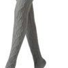 Pareberry Women's Winter Soft Over the Knee High Cable Boot Socks Knit Long Leg Warmers - Image 2