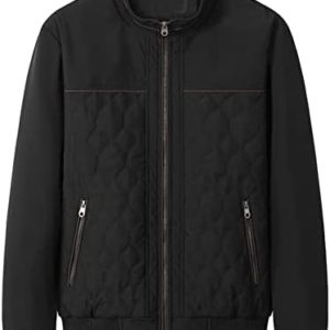 Jacket for Men Solid Color Stand Collar Winter Warm Softshell Coat Outdoor Travel Ski Fashion Thermal Casual Outwear Tops