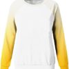 FAMOORE under $10 Women Raglan Crewneck Tops Gradient Solid Print Sweatshirts Top Long Sleeve Color Block Festive - Image 5