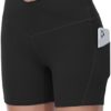 Women's Cross Waist Workout Shorts Tummy Control Spandex Athletic Biker Shorts with Deep Pockets - Image 4