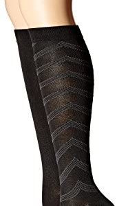 Hanes Women's ComfortSoft Knee High 2-Pack, chevron assortment, Shoe Size: 5-9
