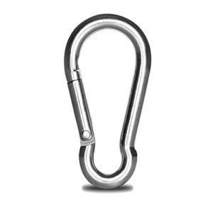 Kinklink 304 Stainless Steel Carabiner Clip, 5.5 inch Heavy Duty Spring Snap Hook, Large Caribeener Clips for Camping, Swing Set, Hammock, Hiking, Travel, Weight Lifting Machine, Home Gym Equipment