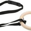 SUNGOOYUE 1 Pair of Adjustable Buckle Straps, 330-Pound Wooden Belt Gymnastics Rings, Pull-Up Training Rings, Suitable for Fitness - Image 7
