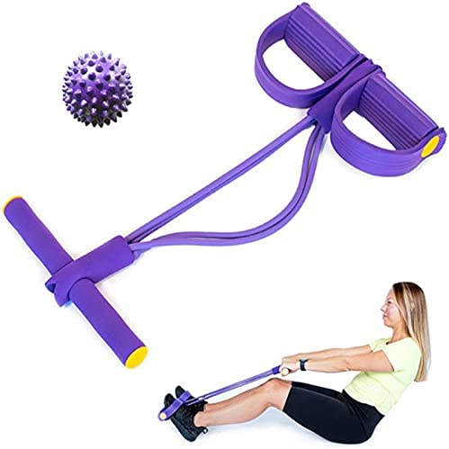 HYVET Workout Machine, Pedal Resistance Band Bodybuilding Extender Tension Band Yoga Stretching Massage Ball Trigger Point Fitness Hand Foot Pain (Color : Purple) - Image 3