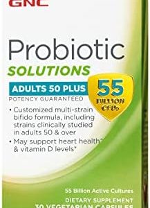 GNC Probiotic Solutions Adults | Customized Vegetarian Formula for Adults 50+, Supports Digestive and Immune Health | 30 Capsules