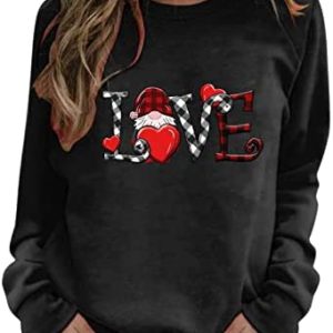 FAMOORE Fitted Zip up Sweatshirt Women's Sweatshirt Crew Neck Cute Print Long Sleeve Casual Tops For Womens Flannel