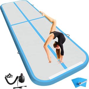 Mecalm Air Gymnastics Tumbling Mat 13FT/16FT/20FT Gymnastics Air Mat 4/8 inchs Thickness Gymnastics Mats for Tumbling with Electric Air Pump for Home/Gym/Yoga/Training/Cheerleading/Outdoor/Beach/Park