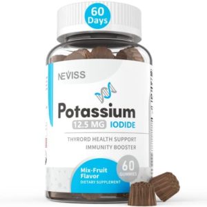 Iodine and Iodine Supplement 12.5mg, High Potency 12500 mcg Iodine Gummies for Thyroid Health and Hormone Balance, Maintain Healthy Cellular Metabolism, Strengthen The lmmunity, Non-GMO, Gelatin Free