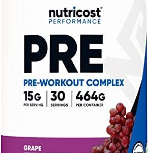 Nutricost Pre-Workout Powder Complex, Grape, 30 Servings, Vegetarian, Non-GMO and Gluten Free