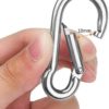 15 Pack Stainless Steel 1/4 in Spring Snap Hooks M6 x 2-3/8 inch Key Carabiner Clip Heavy Duty Non Locking Carabiner Keychain Quick Links Hammocks Hooks for Camping Hiking Swing Pet Leash - Image 3