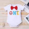 IBTOM CASTLE Cake Smash Outfit Boy 1st Birthday Circus Gentleman Romper+Bloomers+Suspenders 3PCS Clothes Set Photo Props - Image 3