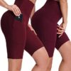 NELEUS Women's High Waist Yoga Shorts Tummy Control Workout Running Compression Shorts with Pocket - Image 4
