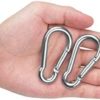15 Pack Stainless Steel 1/4 in Spring Snap Hooks M6 x 2-3/8 inch Key Carabiner Clip Heavy Duty Non Locking Carabiner Keychain Quick Links Hammocks Hooks for Camping Hiking Swing Pet Leash - Image 5