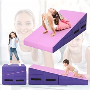Incline Gymnastics Mat Tumbling Mats Folding Mat Gymnastics Incline Mat for Gymnastics Cheese Wedge Mat for Kids Indoor/Outdoor Exercise Mat Yoga Mat for Kids Play Home Workout Aerobics