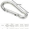 Carabiner Clip Heavy Duty Hook - 4 Pack Spring Snap D Ring 3.2 Inch Caribeener Clips Mountain Climbing Clips Stainless Steel Keychain Caribeaners YOKELLMUX - Image 3
